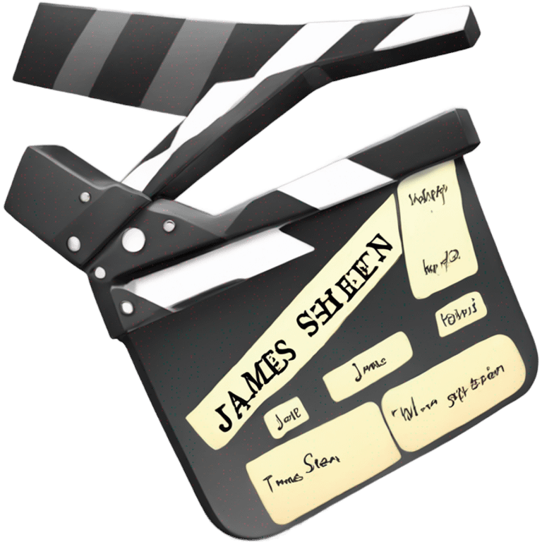 Clapperboard with "James Sheen Online" written on it emoji