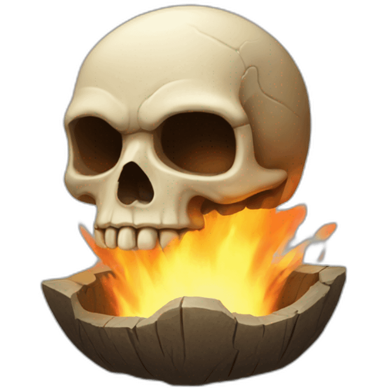 Fired skull emoji