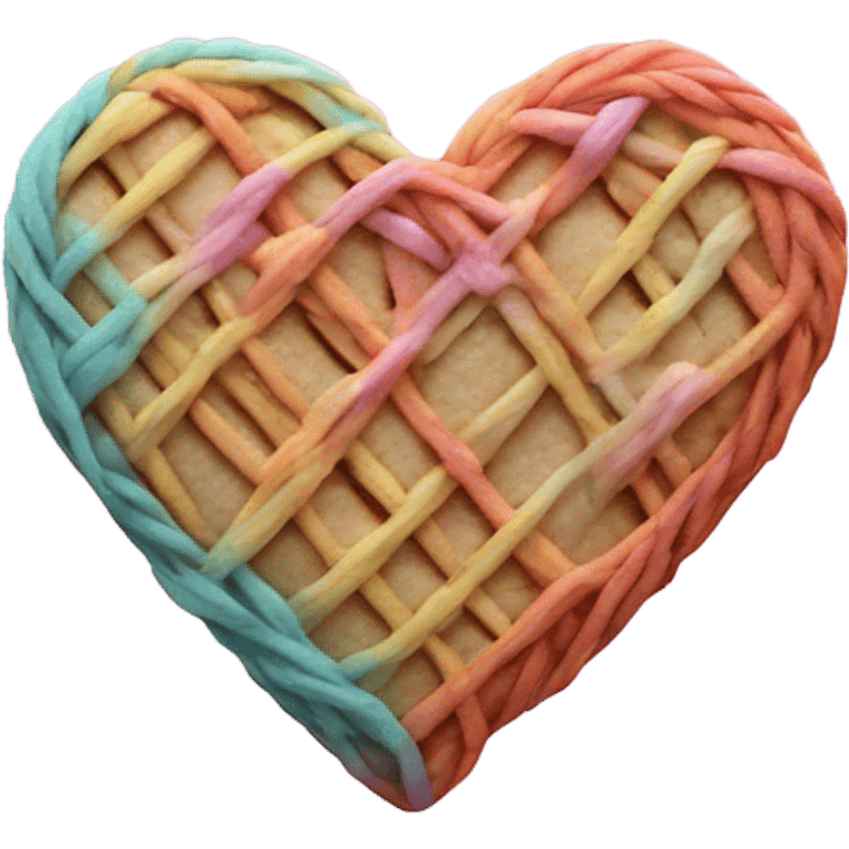 Cookie heart with yarn emoji