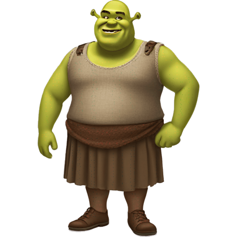 Male shrek fat wearing skirt emoji