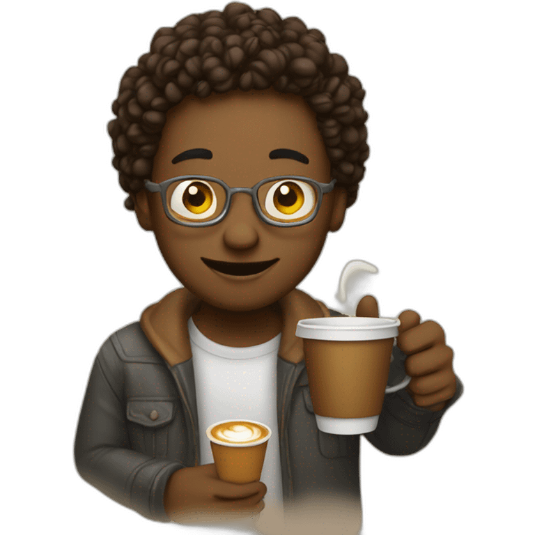 satisfied programmer drinking coffe emoji