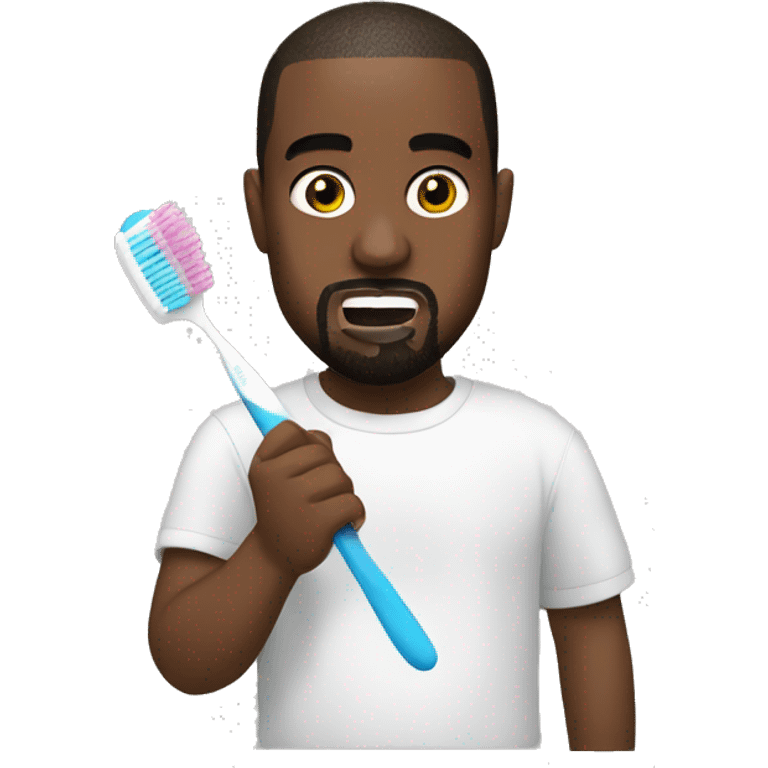 Kanye west holding a toothbrush emoji