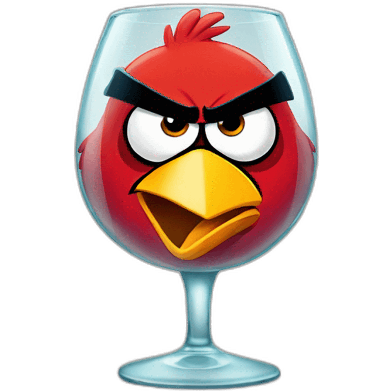 angry bird with glass  emoji