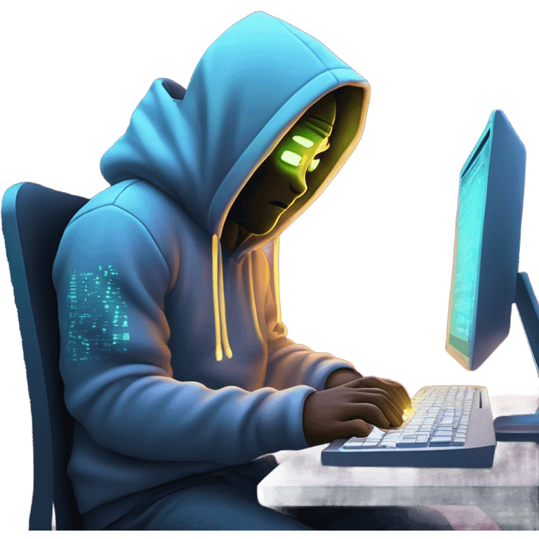 Hacker in front of computer screen  emoji