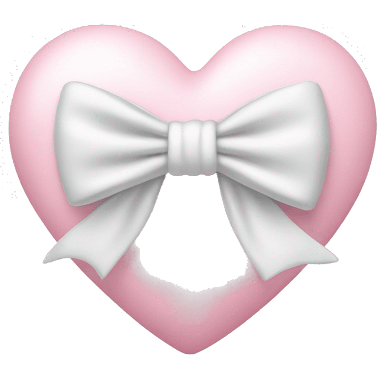 Pastel pink heart with white bow emoji