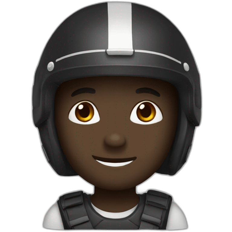 Urso negro de capacete branco emoji