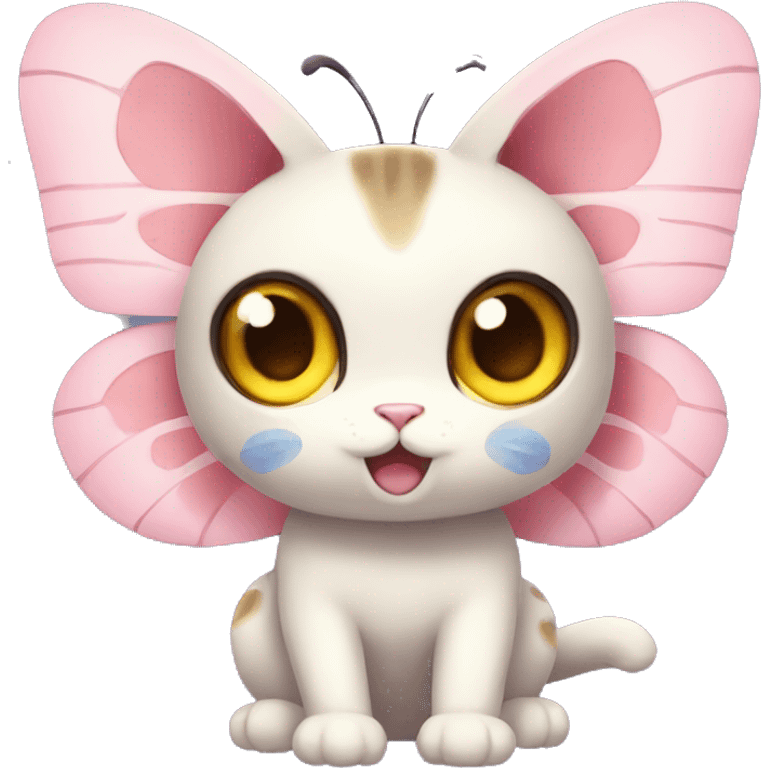 Kawaii Butterfly-Cat-Pokémon-Fakémon Full Body emoji