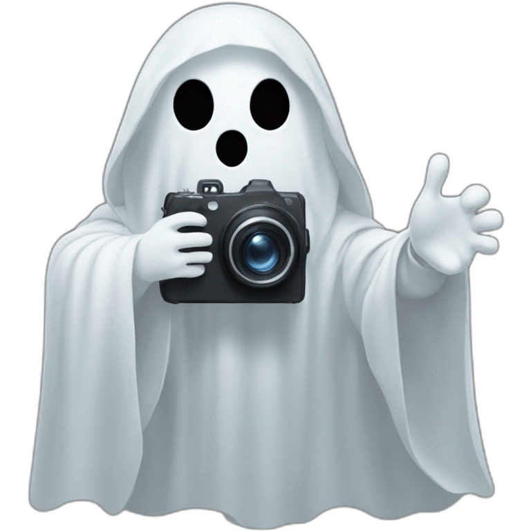 Ghost holding a camera emoji