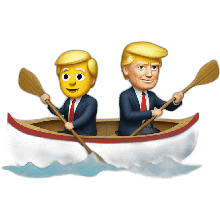 Trump and Obama in a canoe emoji