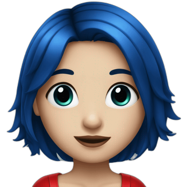 Dark Blue Hair Girl with Ladybug  emoji