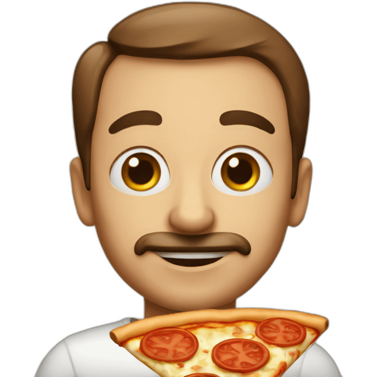 the caricature of an Italian with pizza emoji