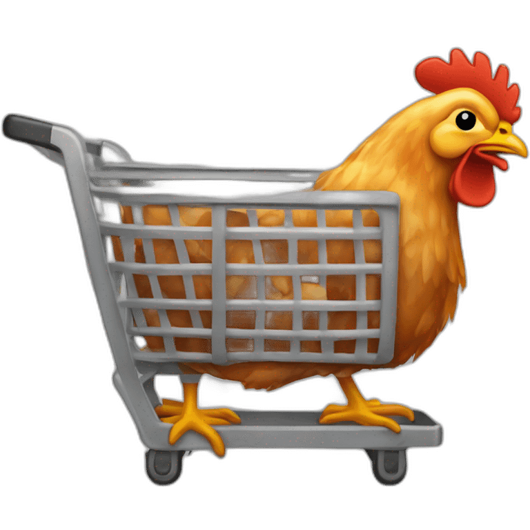 Chicken grilled Shopping Cart emoji