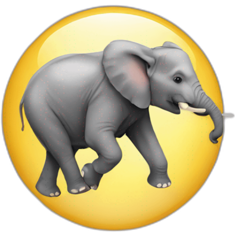 an elephant walking on a ball emoji