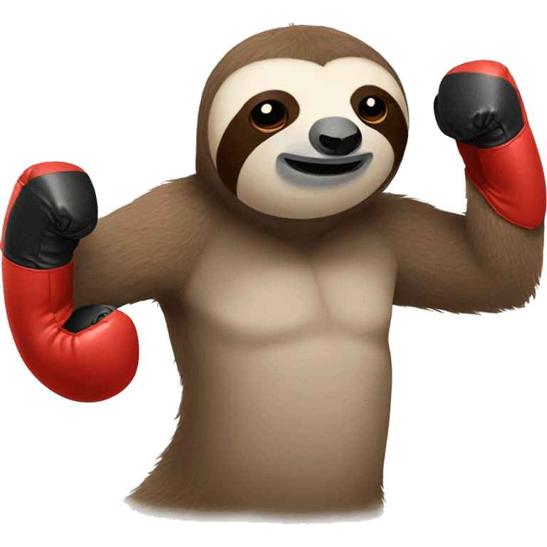 Sloth wearing boxing gloves emoji