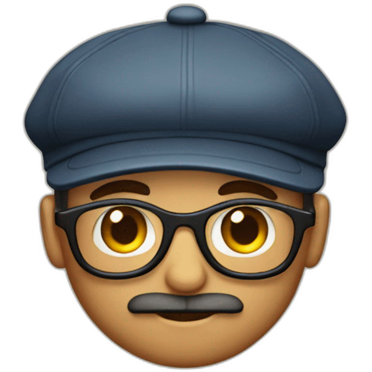 guy with flatcap, glasses and beard emoji