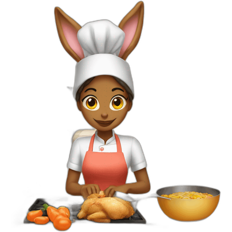 Bunny girl cook chicken emoji