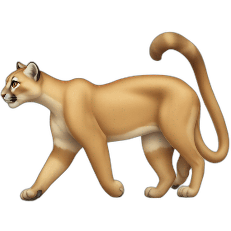 Puma (animal) walking on a treatmill emoji