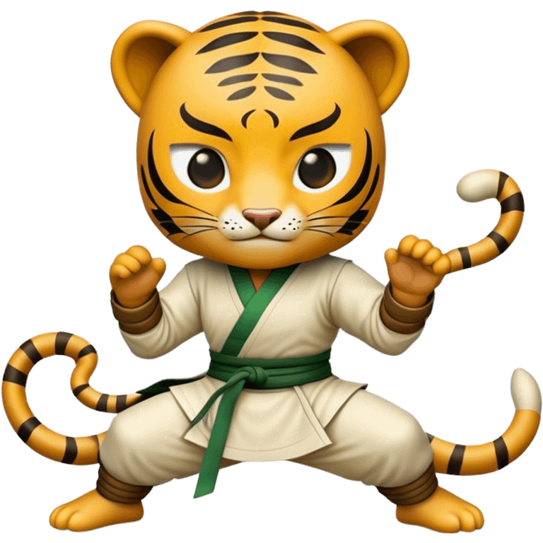 Cinematic Realistic Crouching Tiger, Hidden Dragon Pop Culture Emoji, showcasing a mystical portrayal of ancient martial arts rendered with dynamic textures and epic lighting. emoji