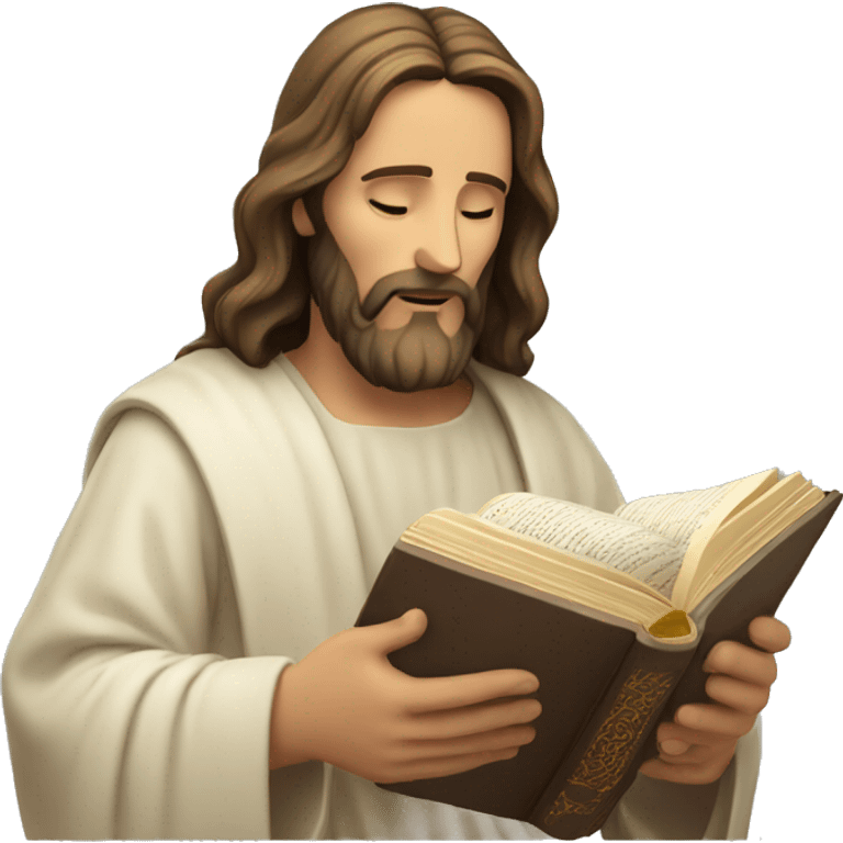 Jesus reading the holy bible emoji