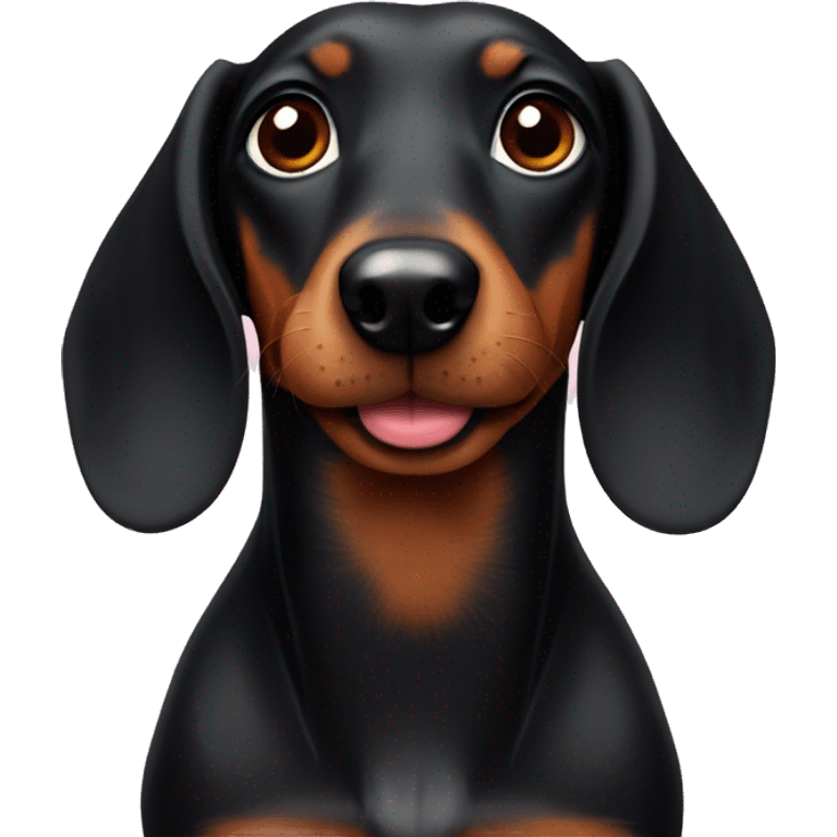 Black dachshund in love emoji