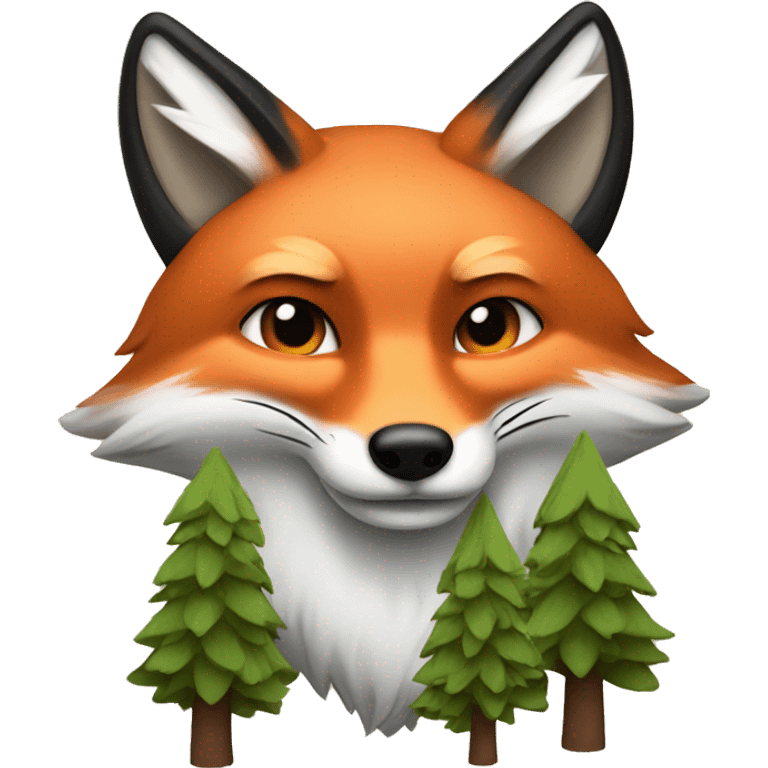 Fox and pines emoji