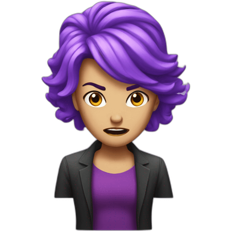 Angry purple haired liberal emoji