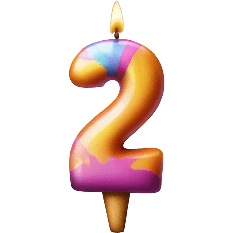 Number 2 birthday candle  emoji