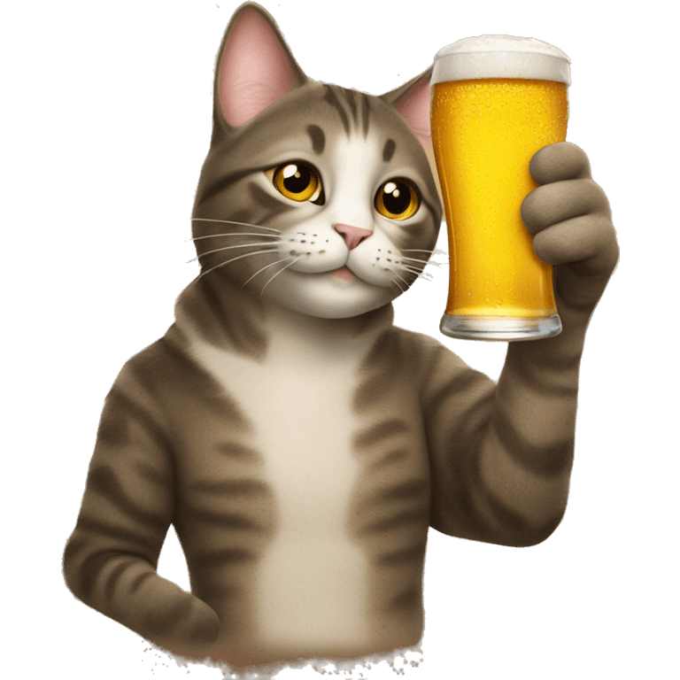 Cat drinking a beer emoji