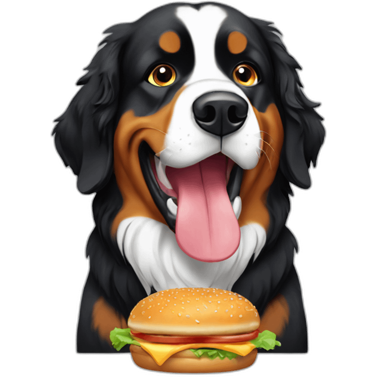 Bernese Mountain Dog Eating a Burger emoji