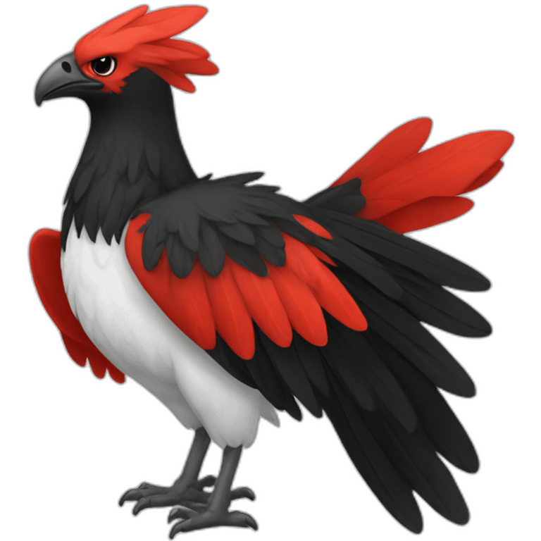 White, red and black phœnix emoji