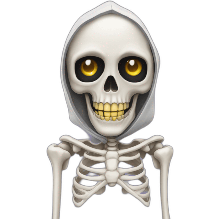 skeleton in love in black hoodie emoji