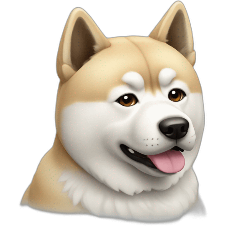 white japanese akita dog emoji