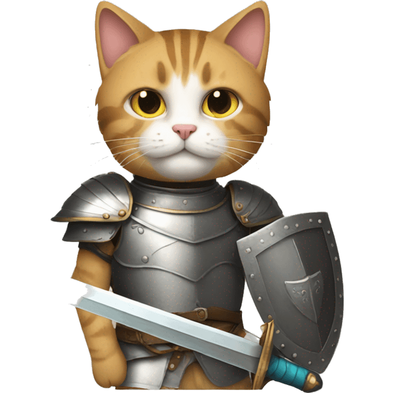 a cat with sword and armor emoji