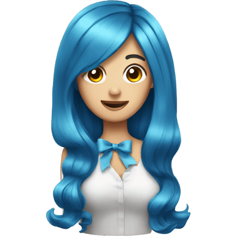 blue hair bow emoji