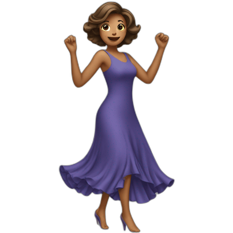 a woman wearing a dress dancing emoji