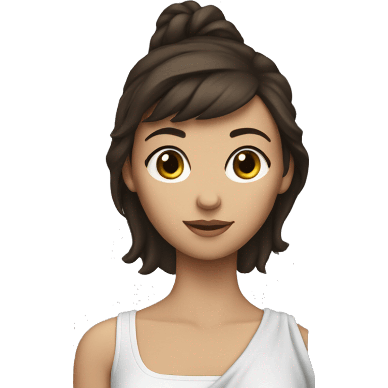 brunette girl with autority figure emoji