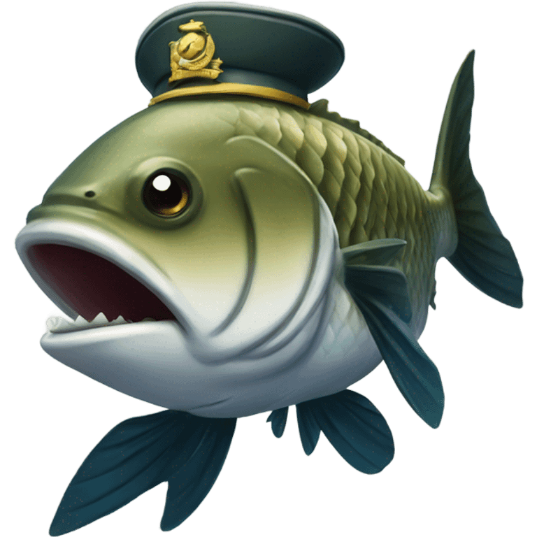 Military fish with AoV badge emoji