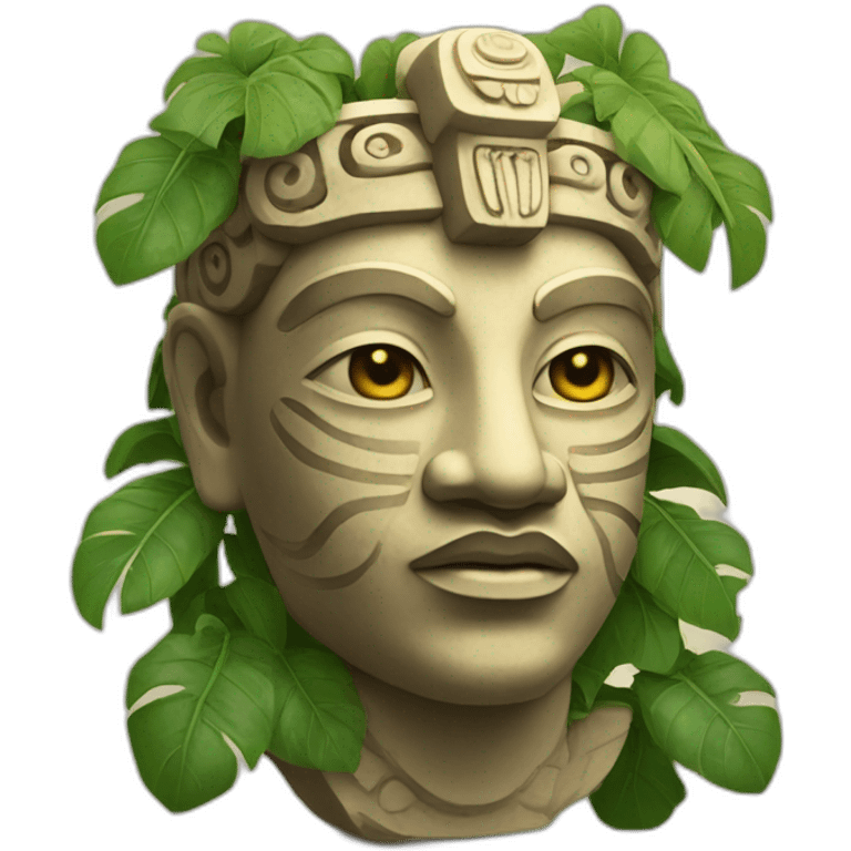 mayan egyptian statue of god with lianas emoji