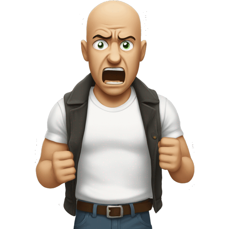 Rage crying bald man emoji