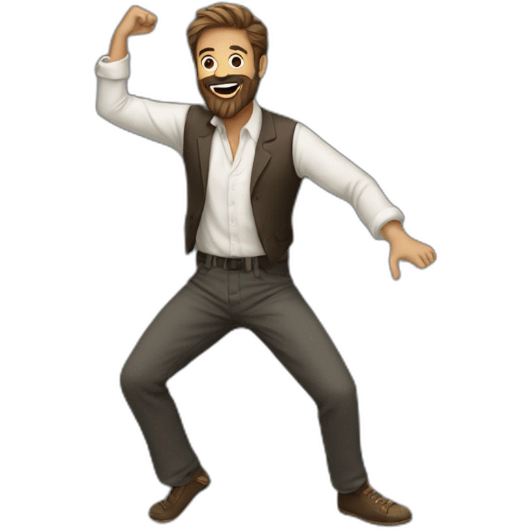 Bearded Man dancing emoji