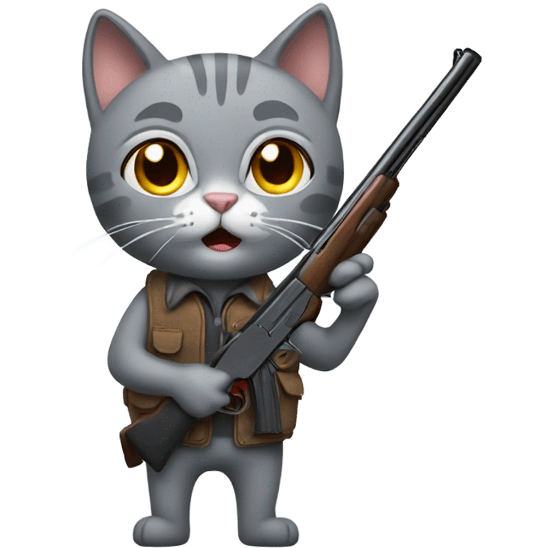 Grey-Cat-With-Shotgun emoji