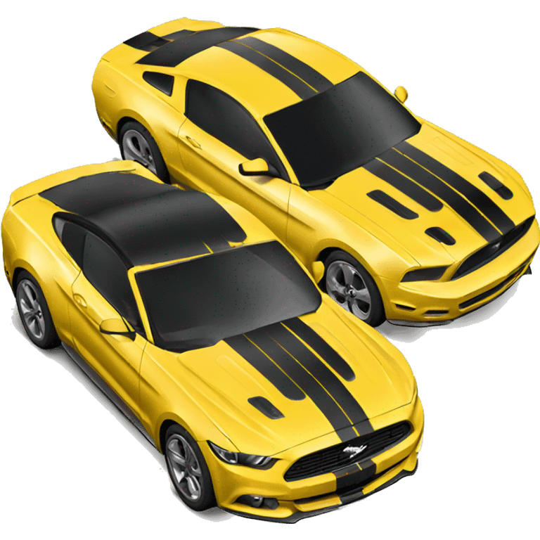 Yellow ford mustang gt with black stripes  emoji