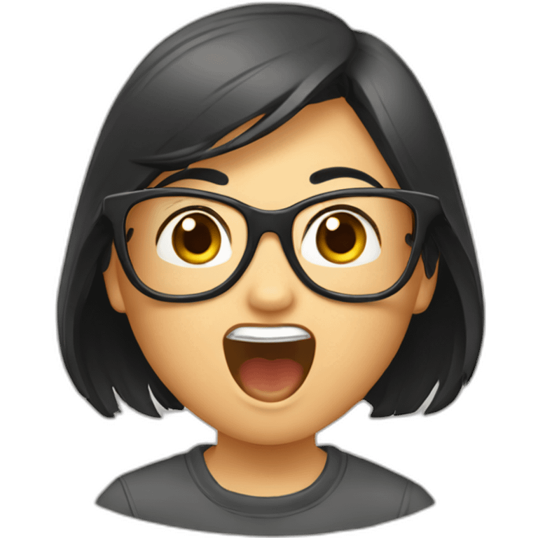 buck-toothede\ asian girl surprised glasses emoji