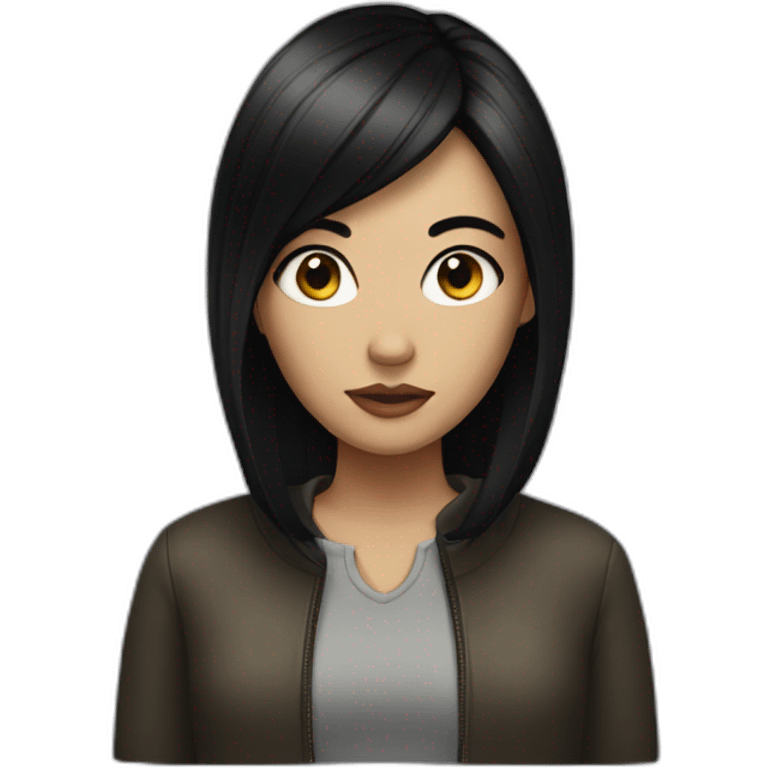 Mysterious girl with black hair emoji