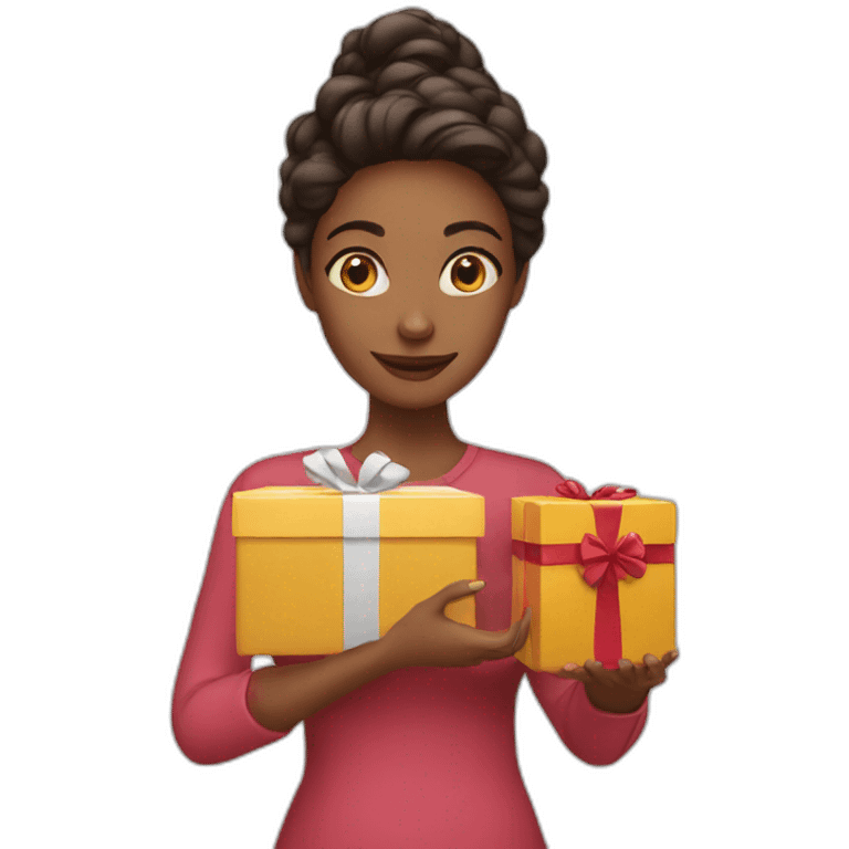 woman with gift box emoji