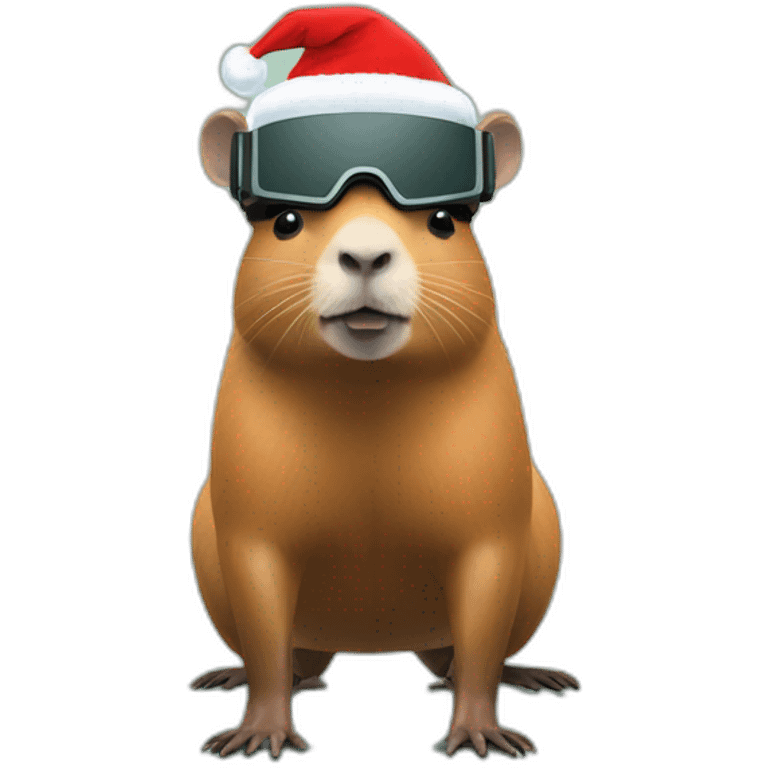 full body capybara in vr headset christmas emoji