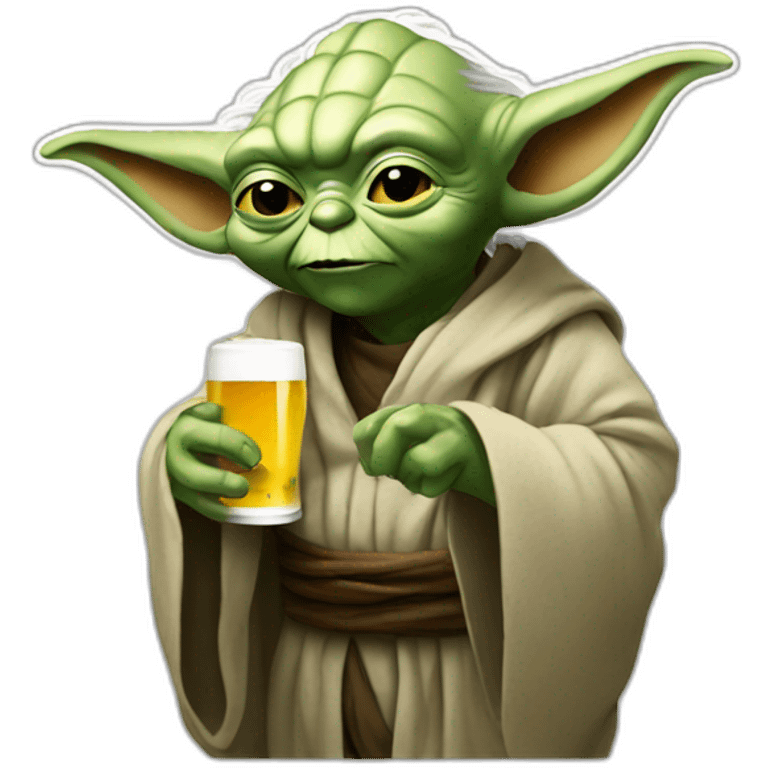 Yoda drinking beer emoji