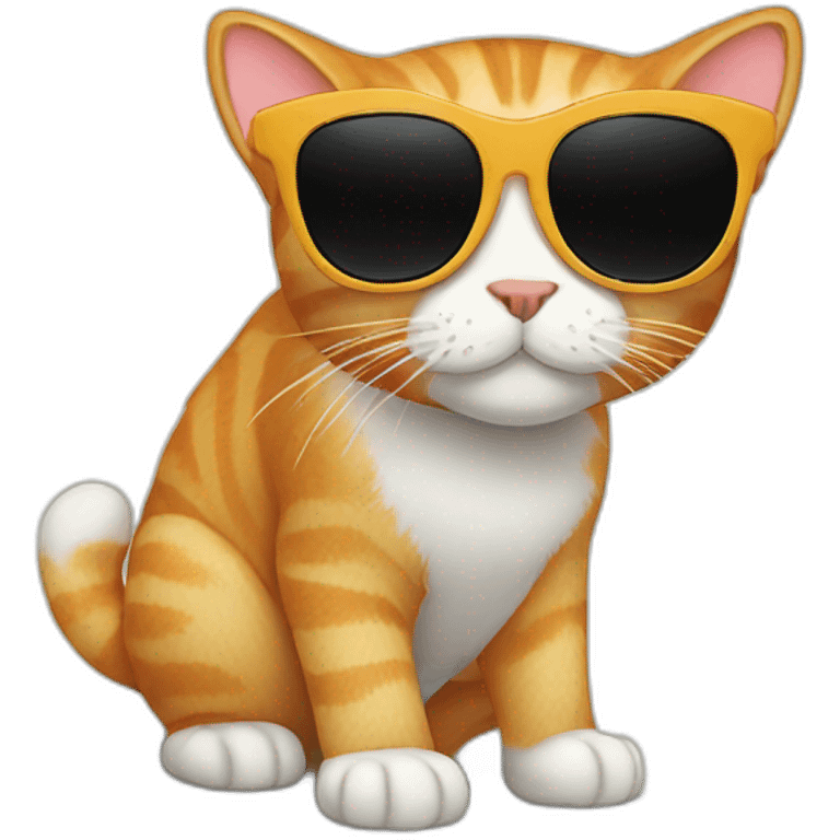 ginger cat wit black sunglass emoji