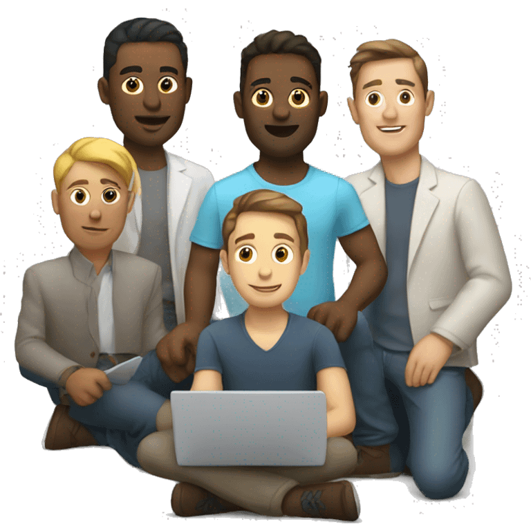 group of developers with a laptop emoji