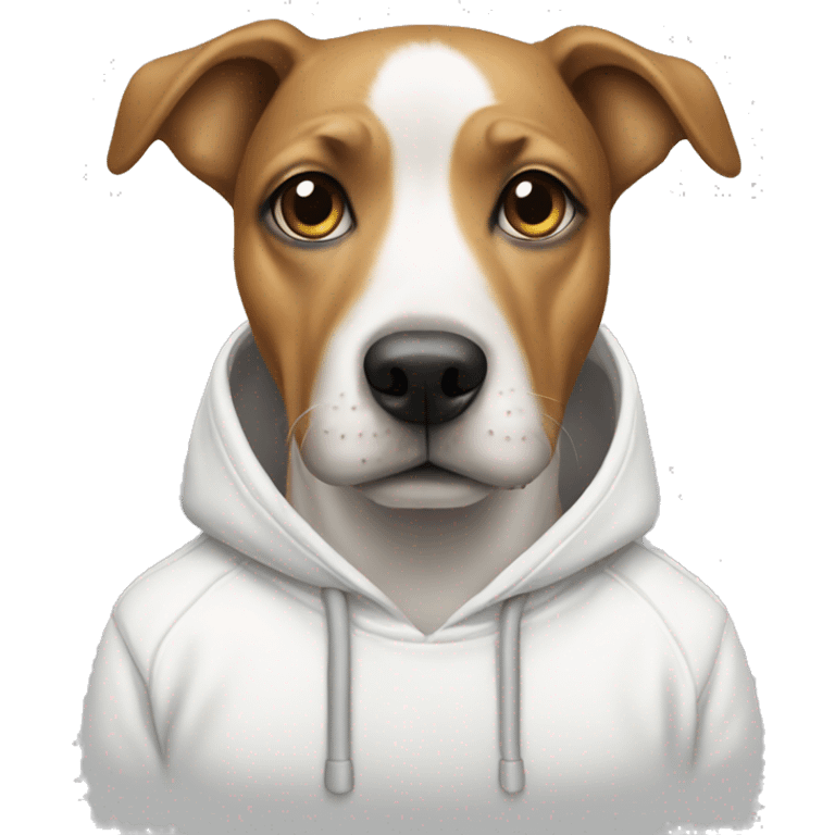 dog wearing white hoodie emoji